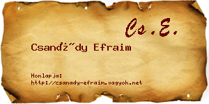 Csanády Efraim névjegykártya